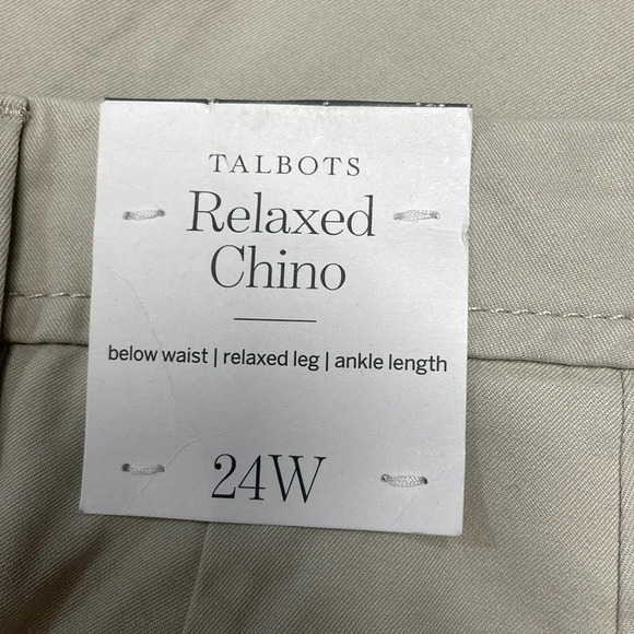 NWT Talbots Relaxed Chino Ankle Length Pants Khaki Tan 24W - Picture 15 of 16